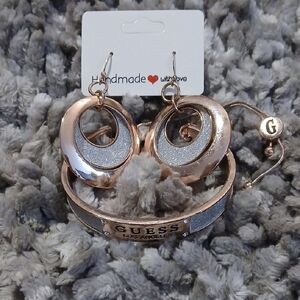 Guess Rose Gold and Silver Earrings